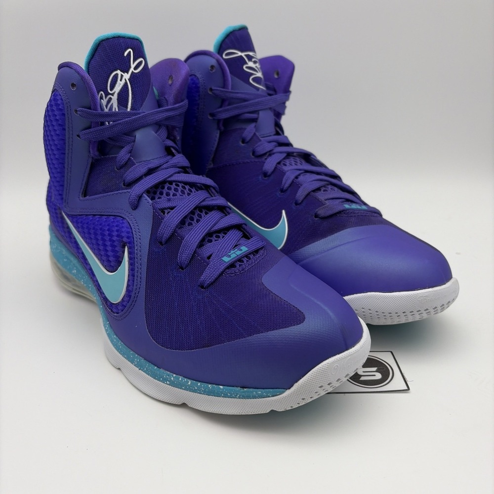 Nike LeBron 9 Summit Lake Hornets Mens Purple Sneakers 469764-500 Size 10 - Picture 4 of 8